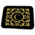 3dRose Floral decorative monogram. Gold on black. Awesome letter C - Dish Drying Mats (ddm-346085-1)