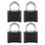 Master Lock Combination Lock, Set Your Own Combination Padlock, Indoor and Outdoor Lock, Weatherproof Code Lock, 4 Pack, 178EC4, Black