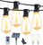 GLSbuld Solar String Lights Outdoor Waterproof, Outside String Lights with 15 Sockets and 2 Spare Shatterproof ST38 Edison Bulbs,50FT Patio Lights, Hanging Lights for Porch,Backyard Hotel