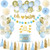 Baby Shower Decorations for Boy, Baby Boy Shower Decorations, Blue White Baby Boy Balloons, Baby Party Decorations with Oh Baby Sign, Blue Balloon Garland for Baby Shower Oh Baby Party Decoration
