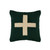 Creative Co-Op Swiss Cross Cotton Wool Throw Pillow, Green and Cream