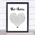 The Chair White Heart Song Lyric Quote Music Poster Gift Present Wedding Song Art Print