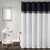 Lush Decor Terra Embroidery Shower Curtain, 72" x 72", Black & White
