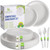 Greener Settings Eco-Friendly Compostable Dinnerware Set Heavy-Duty Plates, Disposable Utensils and Paper Plates