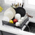 Moderspace Dish Drying Rack, Expandable Dish Rack, Capacity Dish Racks for Kitchen Counter, Dish Drainer with Utensil Holder& Drainboard, Black