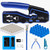 Gaobige RJ45 Crimp Tool Kit Pass Through, Cat5 Cat5e Cat6 Cat6A Crimping Tool with 50PCS RJ45 Cat6 Pass Through Connectors, 20PCS Covers, Cable Tester, Cutter, Wire Stripper