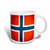 3D Rose Norway Flag Two Tone Ceramic Mug, Red
