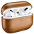 AirPods Pro Case, ICARER Airpod Pro Leather Case Genuine Leather Portable Protective Shockproof Cover for Apple AirPods Pro Support Wireless Charging and Led Visible (Khaki)