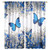 NC Butterfly Curtains Blue Butterfly Floral Home Curtains Romantic Floral Window Decoration Decorative Bedroom Living Room 2 Panels 55x63in NC Butterfly Curtains Blue Butterfly Floral Home Curtains Romantic Floral Window Decoration Decorative Bedroom Living Room 2 Panels 55x63in
