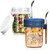 KesaPlan Overnight Oats Containers with Lid and Spoon Set of 2, 10 oz Large Airtight Capacity Overnight Oats Jars with Measurement Marks, Reusable On The Go Cups for Salads Yogurt Cereal Milk