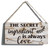 Funny Kitchen Signs Gift Farmhouse the Secret Ingredient is Always Love Wooden Hanging Sign Rustic Wall Art Home Kitchen Decoration 12 x 6 Inches