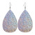 Glitter Earrings Faux Leather Teardrop Dangle Earrings Lightweight Leaf Earring for Women Teen