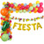 Mexican Fiesta Balloon Garland Arch Kit, 18" 10" 5" Latex Balloons Llama Cactus Foil Balloons with Fiesta Banner for Fiesta Party Decorations Cinco De Mayo Taco Coco Baby Shower Carnival Decorations