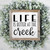 ArogGeld Life is Better at The Creek Framed Wood Sign, Wooden Wall Hanging Art, Inspirational Farmhouse Wall Plaque, Rustic Home Decor for Nursery, Porch, Gallery Wall, Housewarming