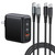 65W PD 3.0 USB C Charger, Type C Foldable GaN Charging Adapter with 3 Port for MacBook Pro/Air, iPad, Laptops, Samsung S22+/S22, iPhone 14/13/13 Pro with USB Cand USB C to Lightning Cable