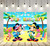 Hawaiian Aloha Backdrop for Birthday Party Supplies Summer Photo Backgrounds Mickey Mouse Theme Baby Shower Banner 59x38in