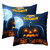 Decorative Square Throw Pillow Covers Set of 2 Halloween Night Scary Pumpkin Light Pillow Case for Home Office Car, 18 x 18 inches