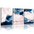 Pink Blue Marble Wall Art Abstract Pink Painting Navy Blue and Pink Picture Gold Foil Marble Canvas Wall Art Blue Watercolor Prints Dark Blue Artwork Abstract Marble Posters for Wall 16x24inx3 No Frame