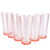 KOXIN-KARLU Mixed Drinkware 26-ounce Plastic Tumbler Acrylic Water Glasses, set of 6 Coral Pink
