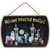 Disney Haunted Mansion Welcome Foolish Mortals Hanging Wood Wall Decor - Fun Halloween Sign for Home Decorating