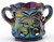 Sugar Bowl - Cherry & Cable Pattern - Mosser Glass USA (Black Amethyst Carnival)