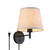 Modern Plug in LED Bedside Wall Lamp with Adjustable Swing Arm - Flaxen Lampshade Wall Sconce Lighting Fixture with Switch - Indoor Reading Wall Mount Light for Living Room Kids Bedroom Bar