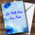Blue Flowers Personalized Get Well Soon Greetings Greetings Card