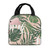 Reusable Lunch Tote Bag Tropical Palm Leaves Pink Blush Insulated Lunch Bag Durable Cooler Lunch Box