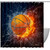 VAPOKF Shower Curtain for Bathroom Decor, Fire and Water Basketball Waterproof Polyester Fabric Bath Curtain Set with 12 Hooks - 66x72 Inches