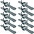Highcraft DMST-H112-10 Riser Clamp Vertical Pipe Hanger for Copper, Iron, CPVC, PEX 1-1/2 in. Galvanized Steel, 10 Pack