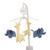 Carter's Modern Jungle Pals Blue and Yellow Elephant and Giraffe Musical Mobile