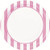 Light Pink Striped Paper Plates, 8ct
