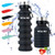 LANGE HOME Collapsible Water Bottle, Reuseable BPA Free Silicone Foldable Water Bottles for Travel Gym Camping Hiking, Portable Leak Proof Sports Water Bottle