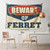 Dsocuiubos Tapestry for Wall Beware of Ferret Tapestry Door Decorations for Bedroom Funny House Decor (Size : 75X100CM)