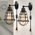 LYOOWNG Plug in Wall Sconces 2pack, Industrial Wall Lamp with Plug in Cord, Farmhouse Wall Sconces, Wire Cage Wall Sconce, Vintage Wall Mounted Lamp, Plug in Wall Lighting Sconce, Black