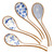 Asian Ceramic Soup Spoons Japanese - Soup Spoons with Long Curved Handle for Ramen Noodles,Dumpling,Rice(4 Pcs)