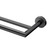 Gatco Glam Double Towel Bar, Matte Black, 24 Inch, Double Bar