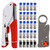 mxuteuk RG59 RG6 Coax Cable Crimper Tool Kit Coaxial Compression Tool Fitting Wire Stripper With 25pcs F Type RG6 Compression Connectors