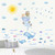 Blue Whale Wall Decals Watercolor Sun Cloud Wall Stickers Ocean Sea Wave Wall Decals Turtle Sea Fish Wall Stickers Ocean Animal Wall Stickers for Nursery Kids Room Playroom Decor