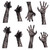 8pcs Creepy Ghost Hand Window Cling Sticker Halloween Zombie Hand Wall Decals for Home Office Bar Party Decoration