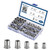 Wensilon Rivet Nut kit 1/4"-20UNC 8-32UNC 10-24UNC 3/8"-16UNC 5/16"-18UNC 138Pcs Stainless Steel 304 Finish Flat Head Rivnut Threaded Insert Nut Knurled Body