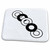 3dRose Image of Interlocking Black And White Circles On White - Dish Drying Mats (ddm-354415-1)