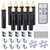 MIXALY 10 PCS Flickering Flameless Window Candle -Black Battery Operated LED Taper Candles with Remote and Timer -Hanging Candles for Halloween/Birthday/Party/Holliday Decor