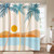 Bonhause Abstract Boho Palm Tree Shower Curtain Mid Century Modern Tropical Decorative Bath Curtain 72 x 72 Inch Polyester Fabric Waterproof Bathroom Curtain with 12 Hooks