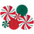 Candy Cane Stripe Paper Fan Hanging Decorating Kit - 8", 12" & 16" - Multicolor - 1 Set
