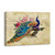 Colorful Peacock Animal Canvas Painting Print Crowned Peacock with Flowers Framed Canvas Wall Art Artwork Contemporary Home Accent Wall Decorations for Farmhouse Ready to Hang