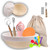 Handmade Banneton Bread Proofing Basket Set, 10 inch Round Dough Proofing Bowl for Sourdough Bread Baking with Linen Liner, Bread Lame, Dough Scraper & Tools (Round Bread Basket Set)