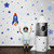 Large Rocket and Star Wall Decals, Outer Space Wall Stickers, Peel and Stick Removable Star Sticker, Art Decor for Kids Boys Bedroom Nursery Living Room,Playroom Classroom Decoration