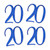 Blue Glitter 20 Cut-Out Numbers, 20th Birthday Party Anniversary Decorations DIY Essentials