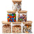 EZOWare 24oz Square Clear Glass Jars with Airtight Bamboo Lid, Set of 6 Stackable Kitchen Pantry Food Storage Canister Containers for Candy, Cookie, Rice, Sugar, Flour, Pasta, Nuts -700ml